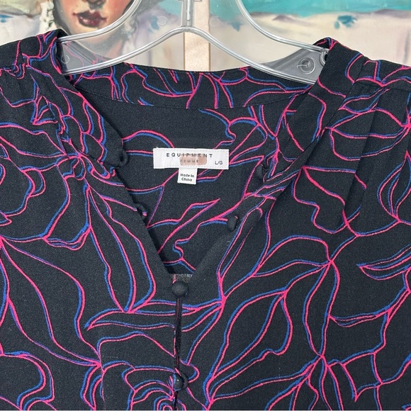 EQUIPMENT Cornelia Floral Long Sleeve Button Down Blouse Top - Picture 5 of 8